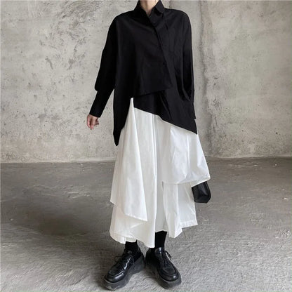 Women's Gothic Irregular Long Culottes Skirts