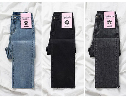 Autumn / Winter High Street Super Warm Thick Fleece Vaqueros Ankle Straight Jeans