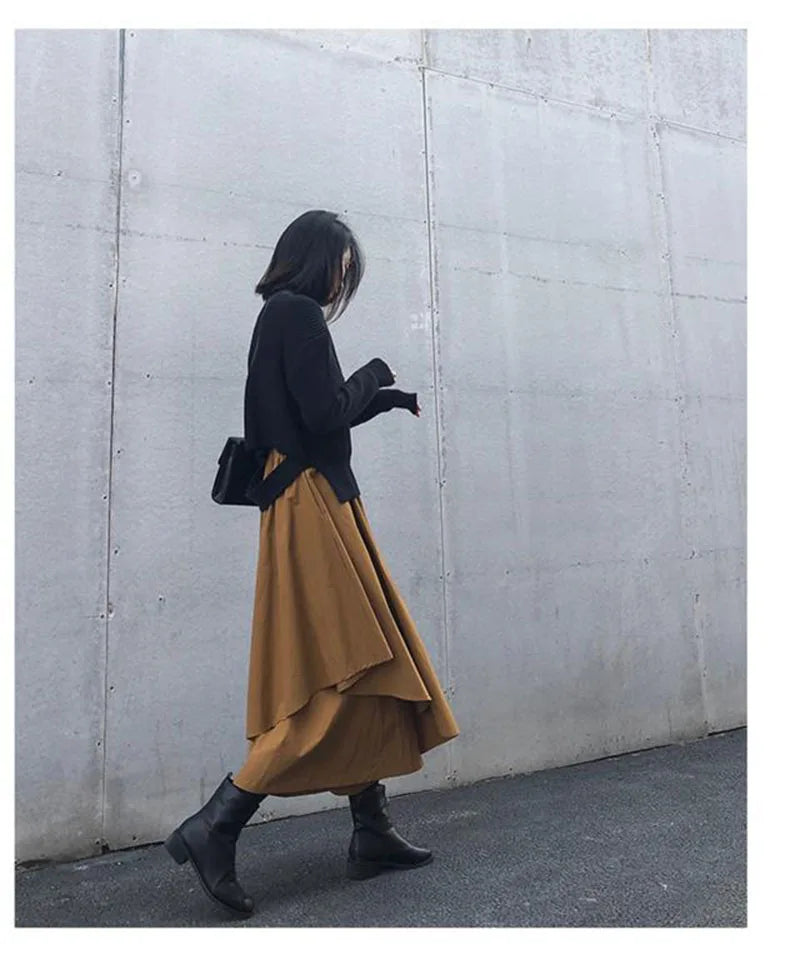 Women's Gothic Irregular Long Culottes Skirts