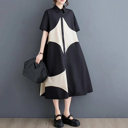 Vintage Patchwork Shirt Dress | Effortless Style Summer 2025 -  Écru Doux
