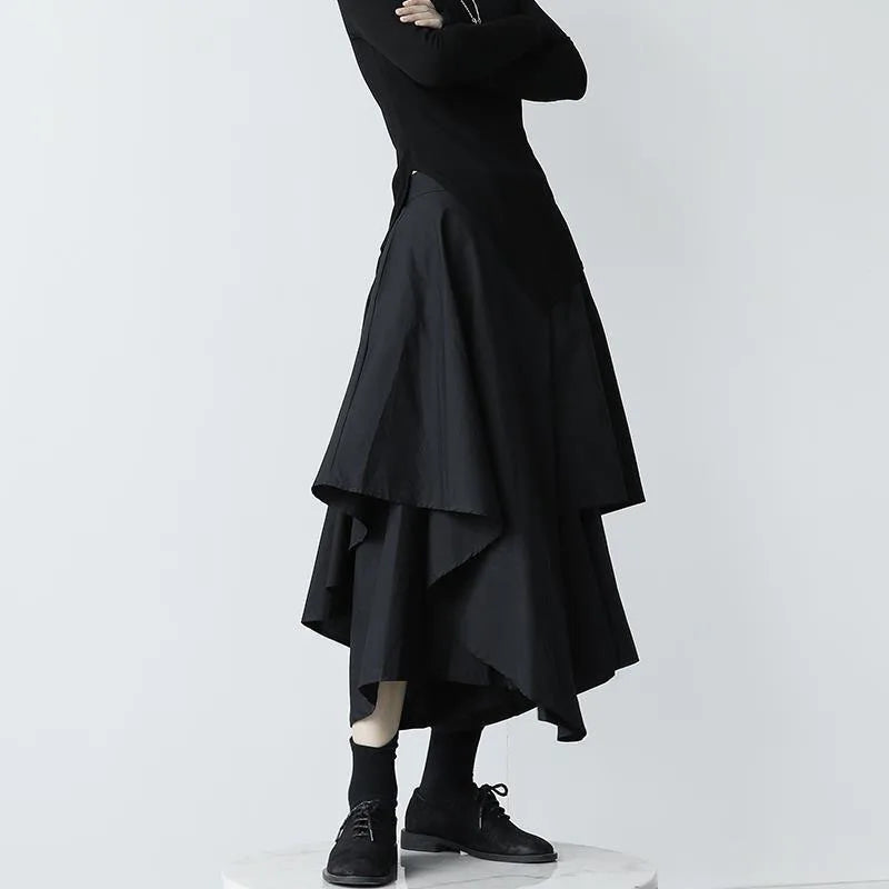 Women's Gothic Irregular Long Culottes Skirts