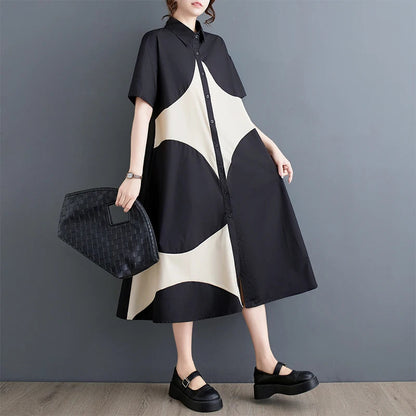 Vintage Patchwork Shirt Dress | Effortless Style Summer 2025 -  Écru Doux