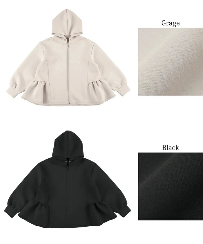 Japanese Style Hoodie Jacket | Lace Detail Casual Outerwear -  Écru Doux