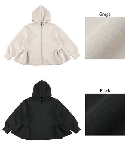 Japanese Style Hoodie Jacket | Lace Detail Casual Outerwear -  Écru Doux