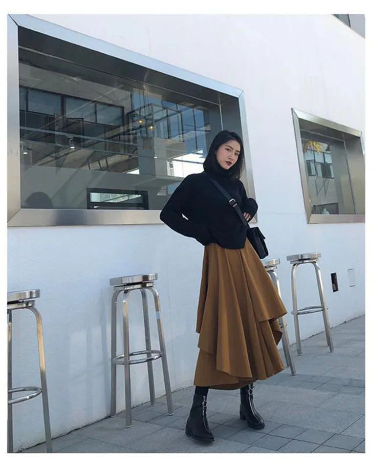 Women's Gothic Irregular Long Culottes Skirts