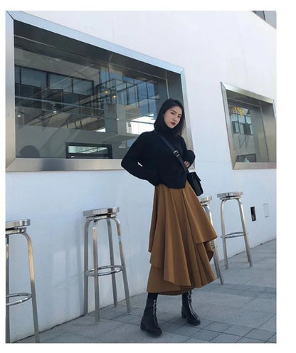 Women's Gothic Irregular Long Culottes Skirts