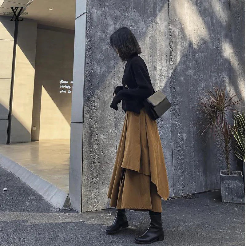 Women's Gothic Irregular Long Culottes Skirts