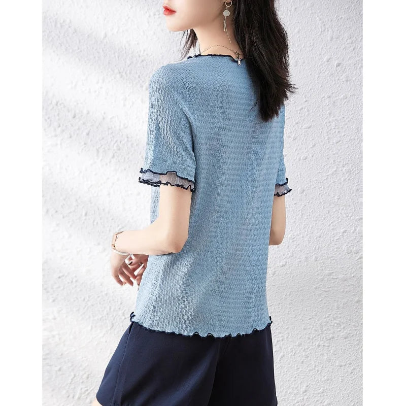 Summer Elegant Texture Design Short-Sleeved T-shirt