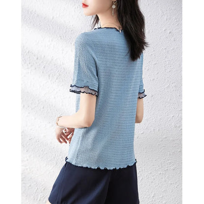 Summer Elegant Texture Design Short-Sleeved T-shirt
