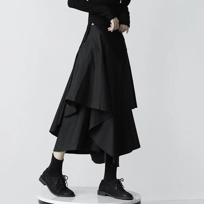 Women's Gothic Irregular Long Culottes Skirts