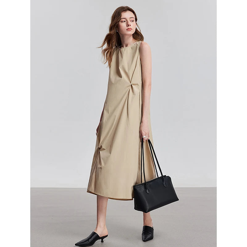 Elegant Dress 2025 | Summer O-Neck Midi Style -  Écru Doux