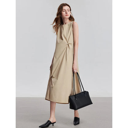 Elegant Dress 2025 | Summer O-Neck Midi Style -  Écru Doux