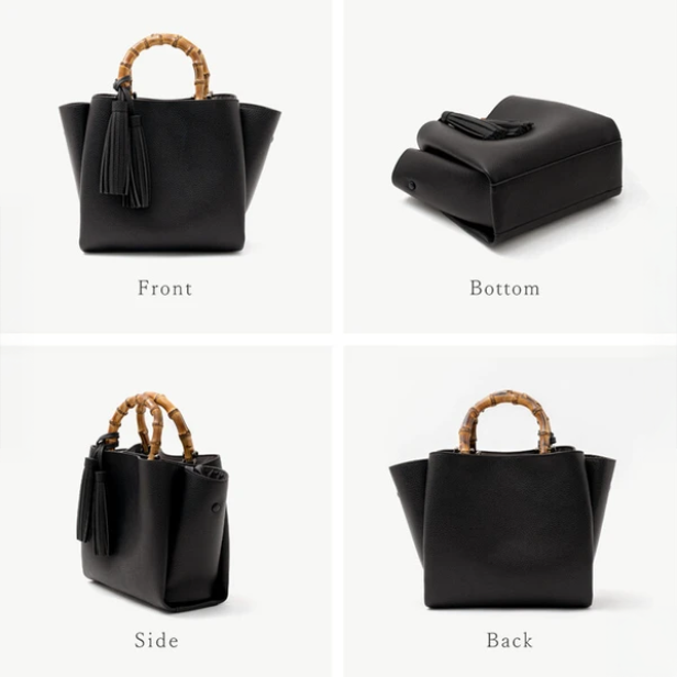 Bamboo Handle Fringe Mini Bag | 2-Way Shoulder & Handbag | Tassel Detail -  Écru Doux