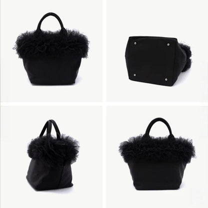 Tulle Frill Mini Nylon Bag | 2-Way Handbag & Shoulder Bag -  Écru Doux